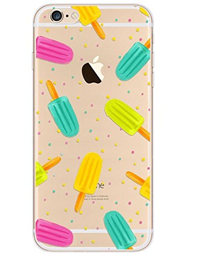 iPhone 6/6S Case,Blingy's Blingy's Sweet Food Pattern Design Series Printed Flexible Soft Slim Transparent Rubber Clear TPU Case for iPhone 6/6S (Popsicle)