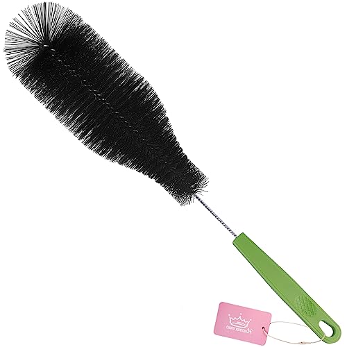 Image of Long Bottle Brush, 15.64 in Bendable Cleaner Brushes for Cleaning Neck Beer Bottles, Wine, Baby Bottles, Water Bottles, Tumblers, Flask, Bird Feeder, Vase, Pipes and Brewing Supplies Black /1Pack