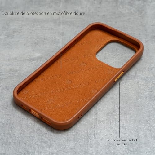 Coque en cuir iPhone 16 Pro Max Porter Riley étui premium marron