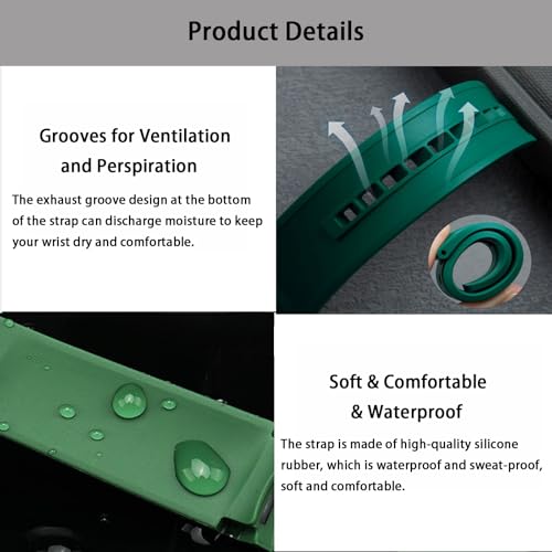 Image of Watch Bands for Moonswatch Watch,Curved No Gap Quick Release Silicone Bands Compatible with Omega X Swatch 20mm Premium Silicone Rubber Replacement Band Strap Men Women