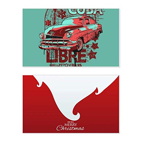 Carte de Noël vintage Graffiti Street - Correspondance rétro voiture rouge et verte