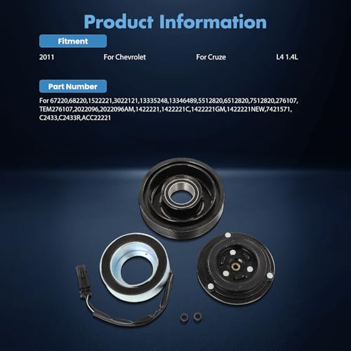 Image of ECCPP A /C Compressor Clutch 2011 Fit for Chevrolet Cruze 1.4L AC Clutch