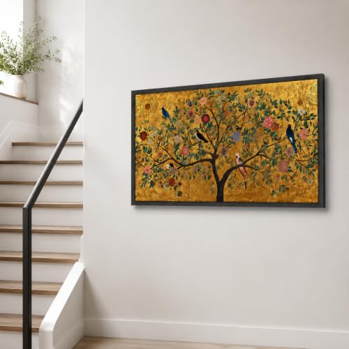 Image of Artsense Golden Tree of Life Wall Art | Luxury Abstract Nature Painting | Golden Botanical Tree Canvas Style Wall Decor for Living Room Bedroom Office Hotel Home Decorative Artwork