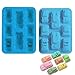 FantasyDay 2 Pack Silicone Carton Car Mold Baking Molds Bakeware for Birthday Theme Party, Muffin Cups, Ice Cube, Soap, Wafer, Cake, Bread, Tart, Pie and More #1