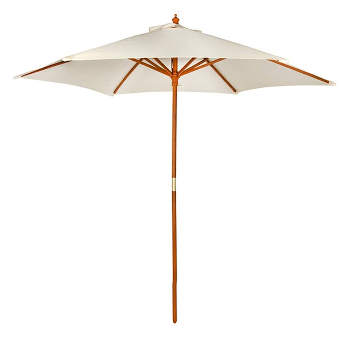 SaryEdge Patio Umbrella wooden garden,solid wood pole, beach umbrella protection UPF50+, octagonal polyester sunshade-white good,