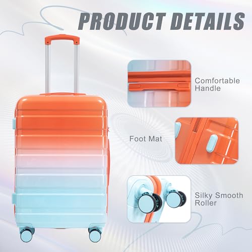 Image of Hardshell Luggage, Durable PC Suitcase with Double Spinner Wheels, 20 /24 /28