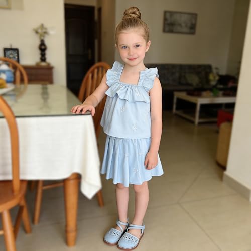 Image of Flaryzone Girls Sandals Closed Toe Summer Flats Dress Sandals Shoes Toddler /Little Kid