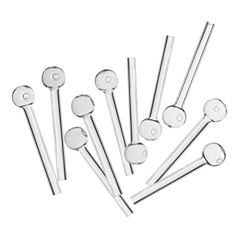 RORA 10pcs Glass Pipe, Mini Portable Hand Smoking Pipe with 10cm Length Cover