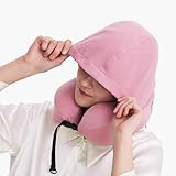 ALLINCOZY Privacy-Friendly Hooded Travel Pillow for Kids & Adults, Sensory-Friendly, Memory Foam Neck Support for Airplane, Car & Train, Breathable Fabric, Portable, Ultimate Comfort