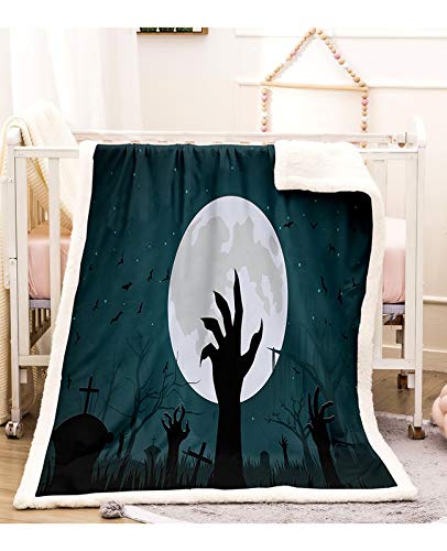 NIU Ultra Suave Manta de Halloween Decoración Calabaza Telaraña Mantas Polar Tiro...