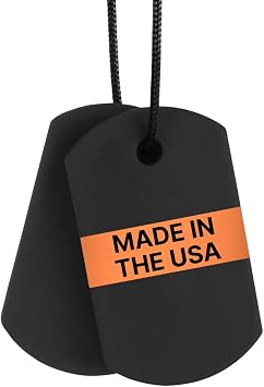 ARK Chew Tags, Chew Necklaces for Sensory Kids and Adults, Oral Fidget for Autism, ADHD, SPD, Anxiety, Medical-Grade Sensory Necklace, XT, Firm, Black