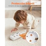 Regletas Enchufes con USB, Protección Sobretensión, 3 Tomas con Interruptor