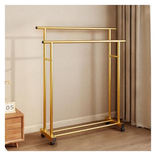Portant à vêtements en métal double barre pour optimiser un petit espace