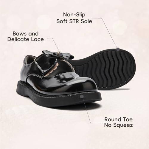 Balabala Toddler Little Girls Dress Shoes School Shoes Ballet Shoes Mary Jane Flats Party Wedding Uniform Shoes3