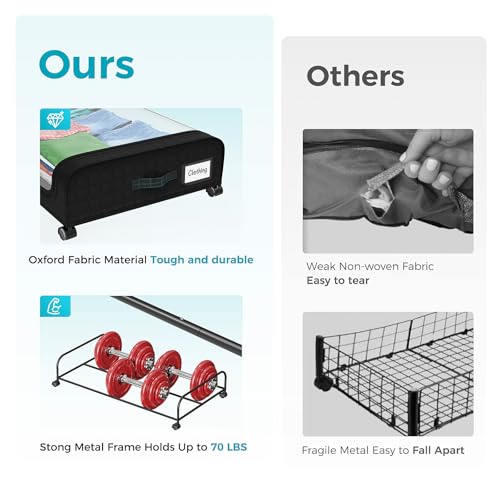 Oylik 2 Pack Under Bed Storage With Wheels, Under Bed Shoe Storage Larger Capacity With Pvc Clear Window & Label thumb #1