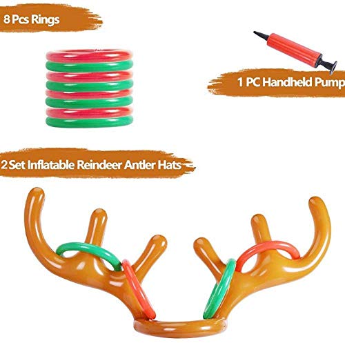 2PCS-Christmas-Party-Toss-Game-Inflatable-Reindeer-Antler-Hat-with-Rings-for-Kids-Adults-Family-Xmas-Fun-Games1-Pump8-Rings-2-Antlers 2PCS Christmas Party Toss Game Inflatable Reindeer Antler Hat with Rings for Kids Adults Family Xmas Fun Games1 Pump8 Rings 2 Antlers