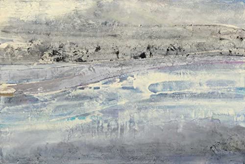 Impression d'art sur toile enroulée de 144x96 cm affiche paysage abstrait Horizon argenté