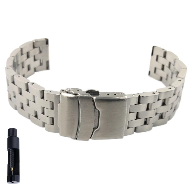 Bracelet montre acier inoxydable 20mm maillons robustes avec outil