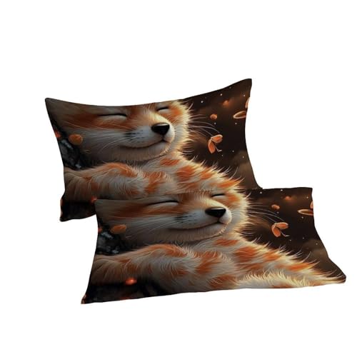 Housse de couette renard dessin animé imprimé 3D literie microfibre - 7