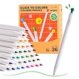 Jar Melo Mechanical Colored Pencils 36 Count, Erasable Oil-Based Pastel Pencils with Sharpener, Retractable 3mm Thick Color Leads, Drawing & Art Supplies for Kids 6-12, Artists Adults Coloring Books