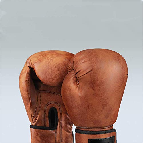 XYXZ Boxing Gloves MMA Boxing Gloves,Professional Heavy Duty Punch Bag Mitts Pu,with Adjustable Wrist Band for Sparring,Good for Muay Thai Fighting Kickboxing Men & Women,Brown,10Oz