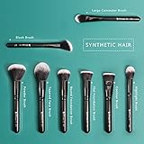 DUcare Makeup Brushes Set 27Pcs Professional Premium Synthetic Hair Kabuki Foundation Brush Face Powder Blush Blending Eyeshadow Make Up Brushes Kit-Matte Black - Image 8