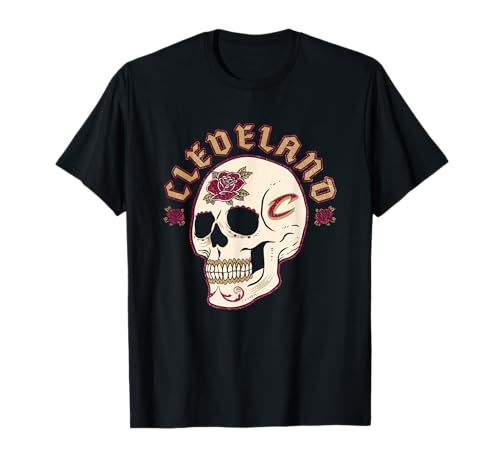 NBA Cleveland Cavaliers Halloween Floral Skull T-Shirt