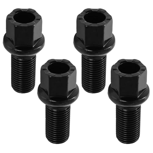 �z�C�[���X�^�b�h Compatible With For Eos For Fox For Jetta �ԗp�z�C�[���{���g ���O�i�b�g �X���b�h���a 4x M14x1.5 28mm WHT002437 431601139A(Black)