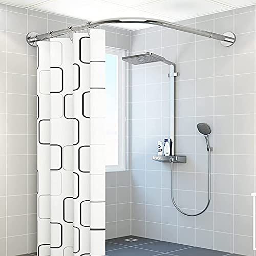 Tringle à rideau de douche extensible en L et réglable pour angle