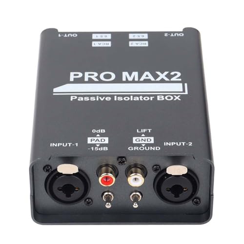 Reapyyt Aislador de Audio de 2 Vías Eliminador de Ruido de Corriente de Audio XLR 6.5 Mezclador Lotus Isolator Transmisión en
