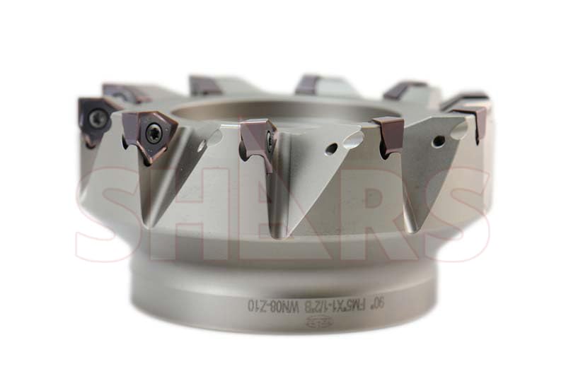 Shars 5" 90 Degree 10 Flute Indexable Face Mill + 10 PCS WNHU 442 Carbide Inserts for Alloy & Stainless Steel Cutting 404-2823+424-2112(10) New R[