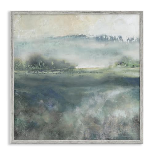 Misty Landscape Abstract Weather, 12 x 12 Inch Framed Giclée Print