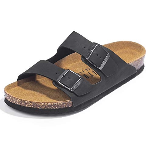 Fitory FITORY Mens Sandals,Arch Support Slides Adjustable Buckles Cork Footbed
