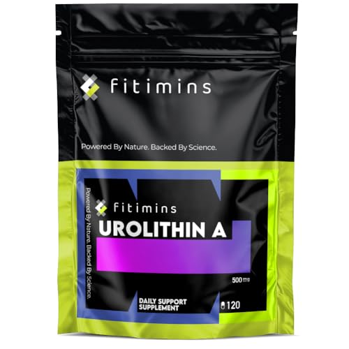 Urolithin A 500mg | High Strength Anti-Ageing Supplement | 120 Vegan Capsules | 4-Month Supply | UK-Made Supplement | Supports Mitochondria & Cell Function, Reduce Wrinkles & Boost Energy | Fitimins