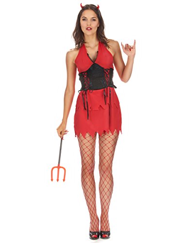 DEGUISE TOI - Déguisement diablesse sexy rouge et noire femme - Small
