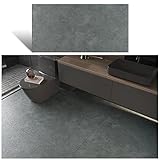 VEELIKE 12''x24'' Peel and Stick Floor Tile Waterproof Grey Floor Tile Stickers 24-Pack Concrete Look Peel and Stick Flooring Tiles for Kitchen Bedroom Bathroom Vinyl Floor Tiles for Garage Basement