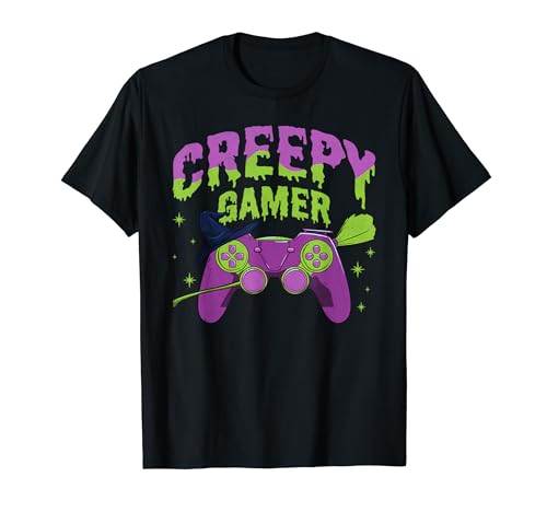 Halloween Gaming, Creepy Gamer, Video Game Controller T-Shirt