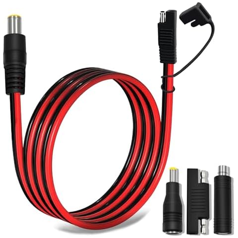 COMeap SAE to DC8mm Male Adapter for Jackery Solar Panel, with Polarity Reverse Adapter and DC7909 to DC5525/DC8020 Converter for Explorer/GZ Portable Power Station Solar Generator 14AWG 6FT(1.8M) Cover