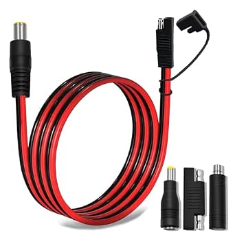 COMeap 6ft SAE to DC8mm Male Adapter for Jackery Solar Panel with Polarity Reverse Adapter and DC7909 to DC5525/DC8020 Converter