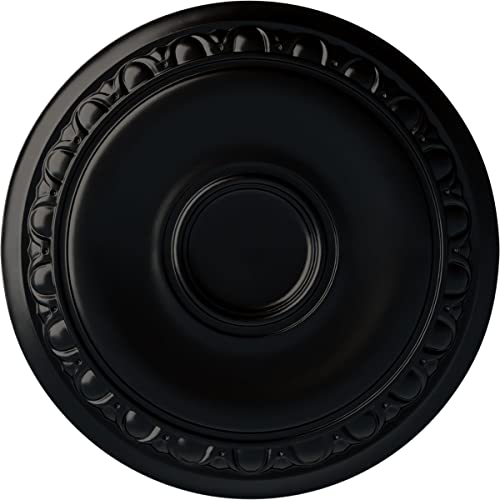 24 1/4"OD x 1 1/2"P Caputo Ceiling Medallion (Fits Canopies up to 6"), Hand-Painted Jet Black