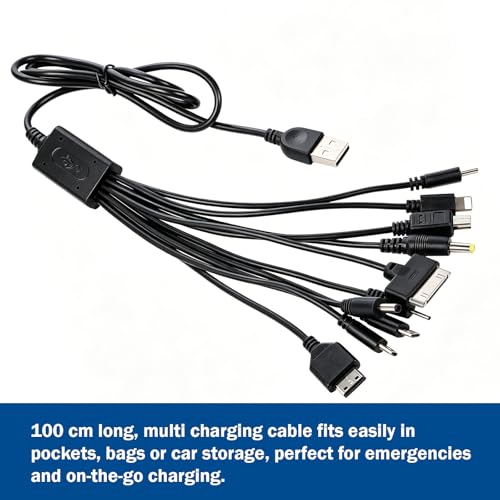 10 in 1 Universal USB Cable, Multi Charging Cable Compatible with Multiple Cell Phones Blutooth Earphone Speaker MP3 Player