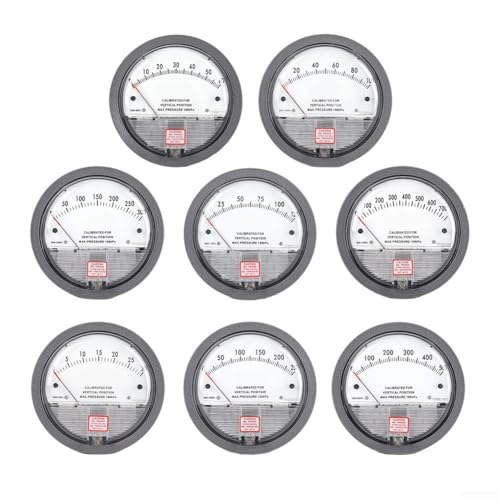Medidor de presión diferencial 0-30Pa a 0-750Pa Manómetro analógico Puntero de aire y agua Medidor de gas para sala limpia HVAC Microelectrónica Farmacéutica Acuicultura Soplador Monitoreo (0-750pa)