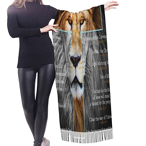Bible Verse Christian Lion Prayer Religious Scarf Pashmina Shawls Wraps Evening Dress Bridesmaid Wedding Bridal Scarves2