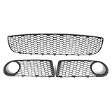 GZYF 3 Pcs Honeycomb Front Lower Grill Mesh Bumper Grille With Fog Light Hole ABS Black for VW Beetle Convertible 2005-2010 Car