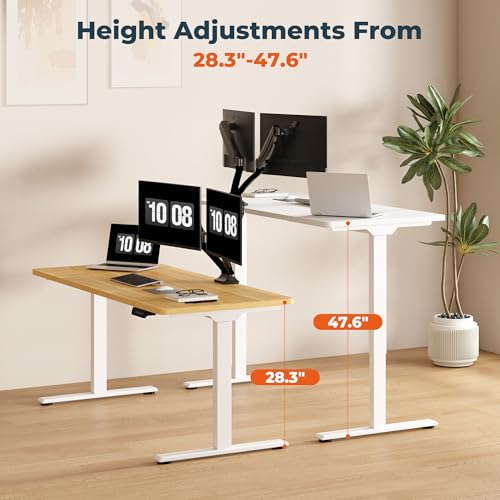 Image of Dual Motor Standing Desk, Large Stand Up Desks, 71x31 Inches Electric Sit Stand Desk, 4 Memory Preset Adjustable Height Desks Home Office Desks(White)