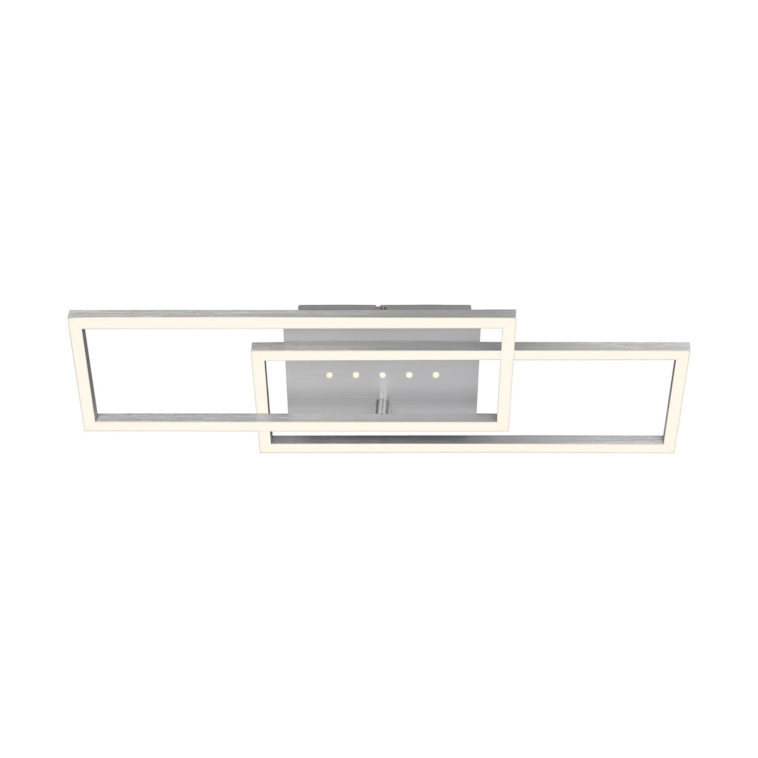BRILONER - LED Deckenlampe mit kleinen LED-Dots, warmweißes Licht, Schwenkbare Deckenleuchte, LED Lampe Alufarbig, 28W Wohnzimmerlampe mit Speicherfunktion, 560x180x75 mm (LxBxH)