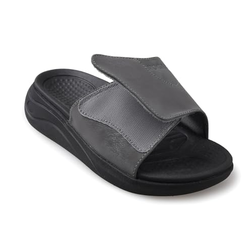 Sandals for Men with Adjustable Width Arch Support Orthopedic for Swollen Feet | Foot Pain Relief