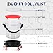 5 Gallon Car Wash Bucket Kit w/ 5-Caster Dolly, 15.5L Bucket, Filter Grids, Rubber Handle and Lid, 300LB Capacity Rolling Detailing System for Auto Cleaning, Heavy-Duty (Transparent)
