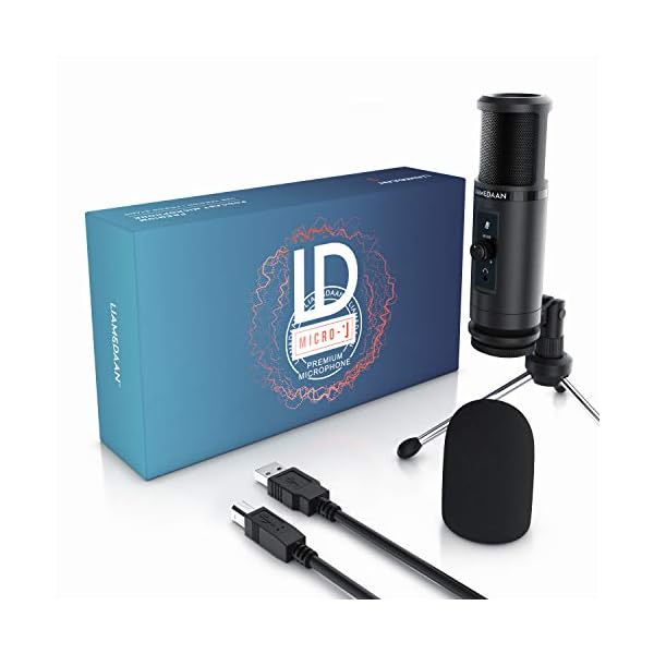 Liam & DAAN - USB Podcast Kondensatormikrofon - PC Mikrofon mit Monitorfunktion – 192 kHz - Mikrofonständer – 20 Hz bis… – Bild 7