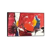  MOBYAT Jean Miotte《Untitled VII》Expressionnisme abstrait Toile Art Peinture à l\'huile Photo Décoration murale Décoration de salon 90x60cm(36x24in) Cadre noir